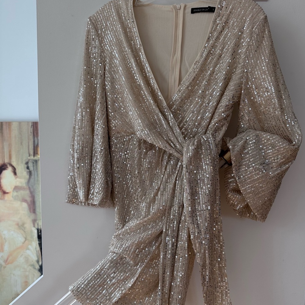 Sequin Wrap Dress